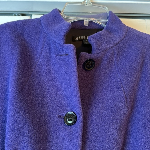 NWT Lafayette 148 Purple Wool-Blend Mandarin Collar Evening Jacket sz 6 - Picture 4 of 14
